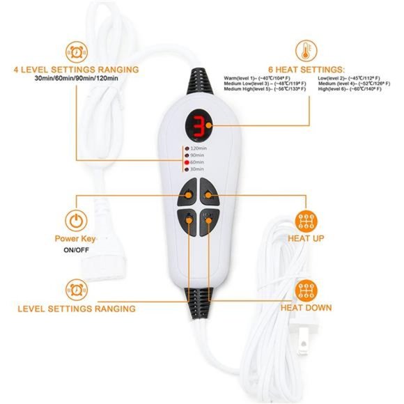 Weighted Heating Pad - Pads for Neck and Shoulders,2lb Large Electric Heated pad - Picture 6 of 7